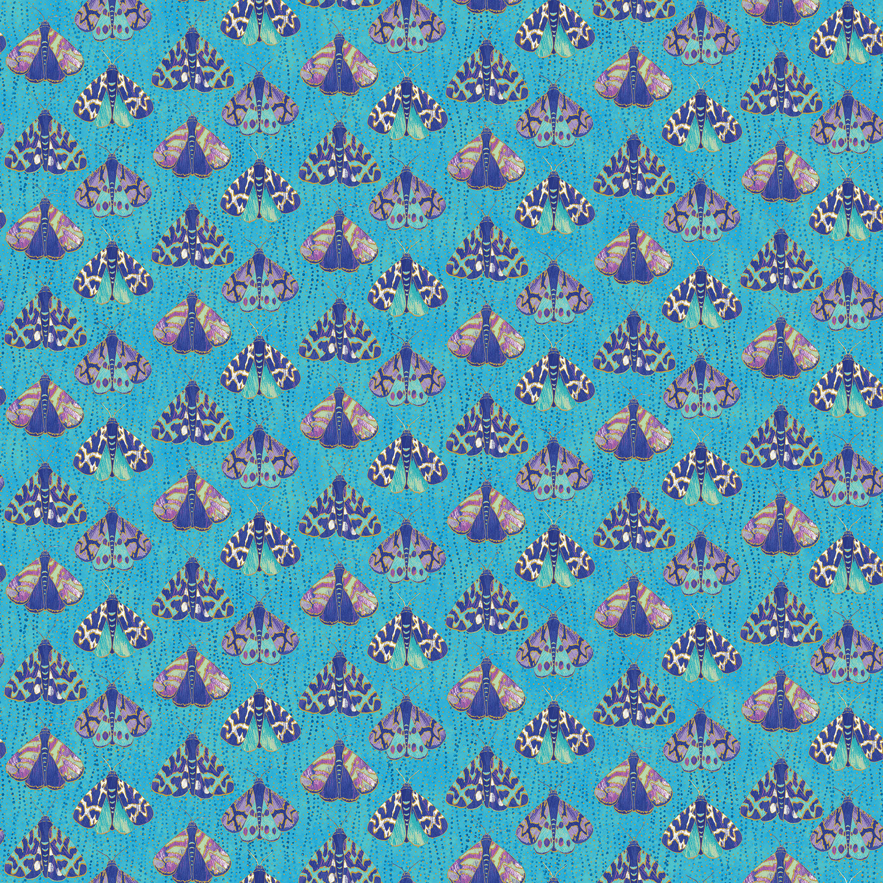 Noctural Bliss Fantasia Cotton Fabric Moths by Northcott 22958M-63