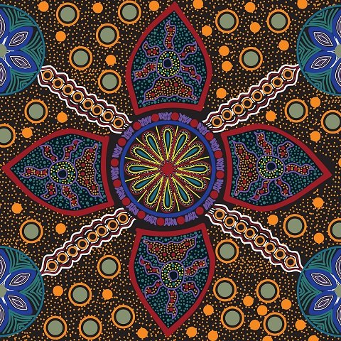 Aboriginal Australian Fabric - 100% Cotton - Stella Black