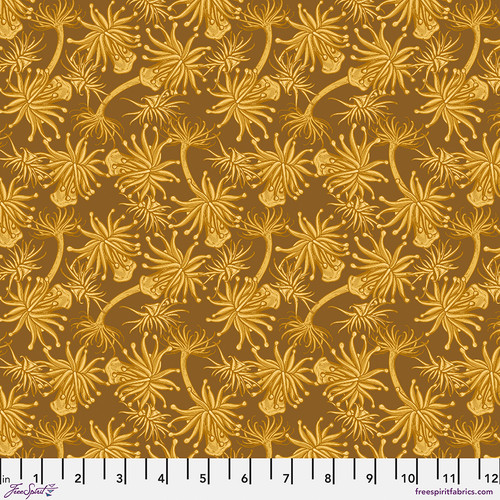 Mariana - Anemones - Golden - Free Spirit Fabrics 100% Cotton Fabric