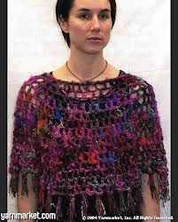 Himalaya Yarn Pattern Crochet Evening Poncho