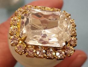 Dazzling Rectangular Rhinestone Button Crystal with Crystal- 1 inch by 3/4 inch - #Daz0029